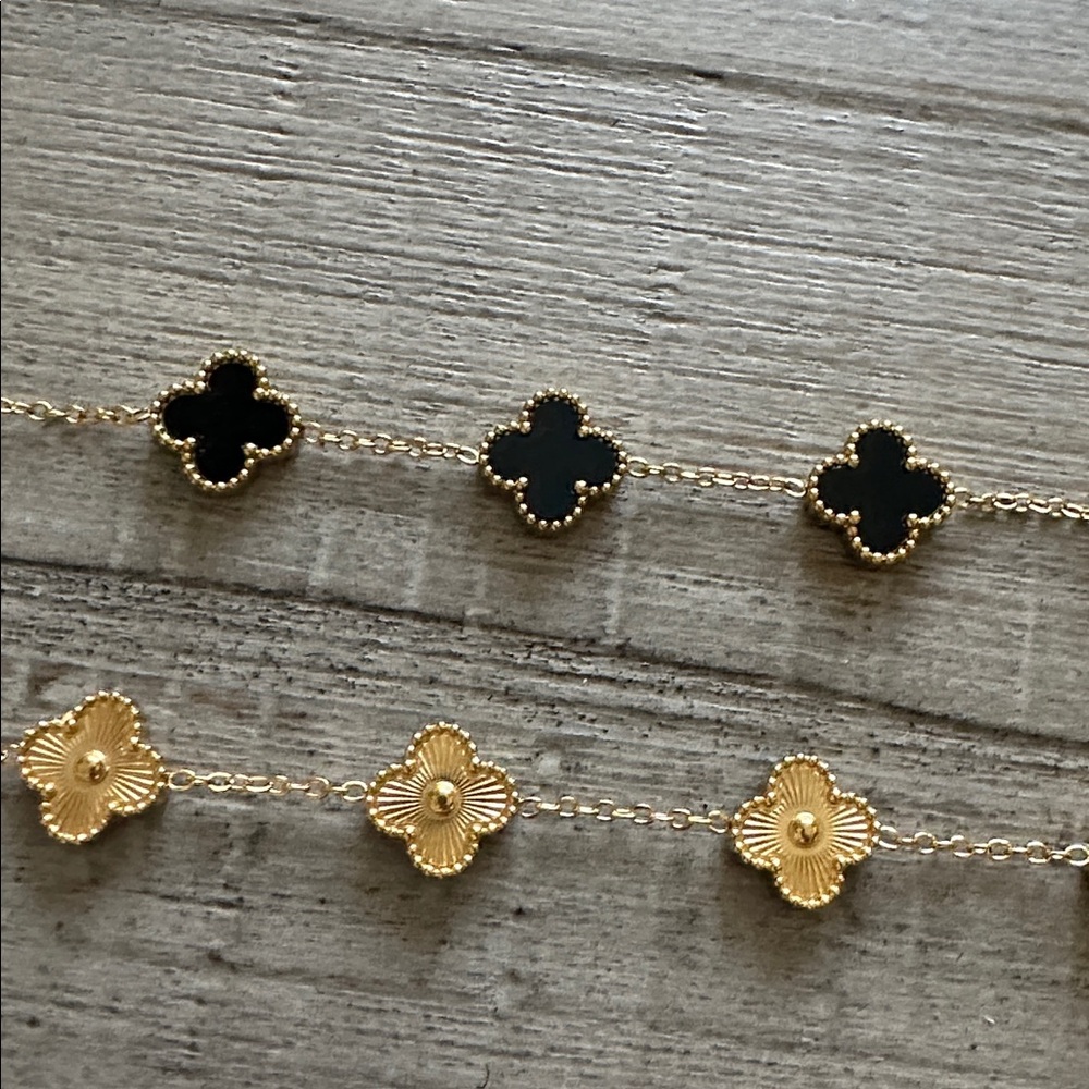 Elegant Gold and Black clover/ Flower Bracelets